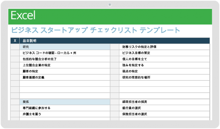 事業立ち上げチェックリスト