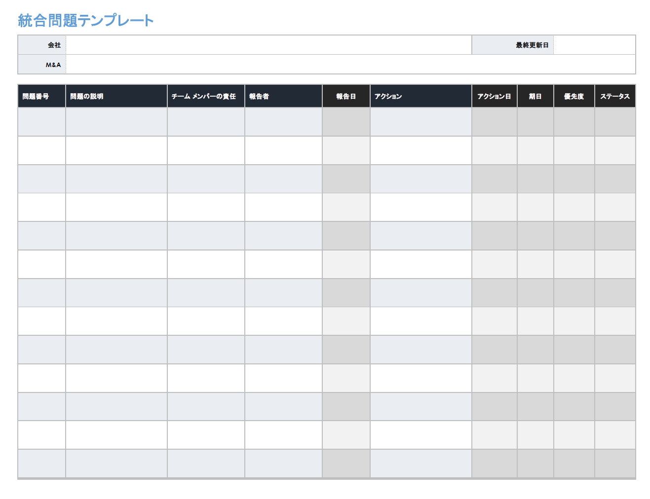 統合の問題 - テンプレート